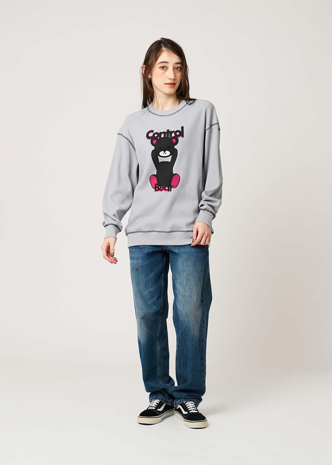 Control Bear | Waffle Big Long Sleeve T-Shirt