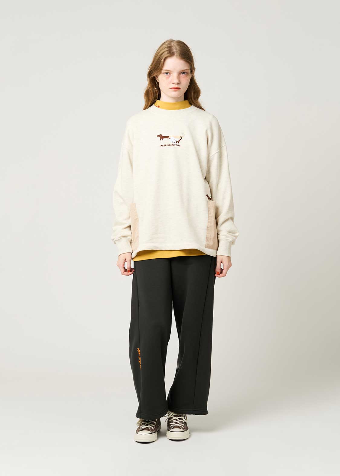 Nagasugiru Inu Ghost | Side Pocket Sweatshirt