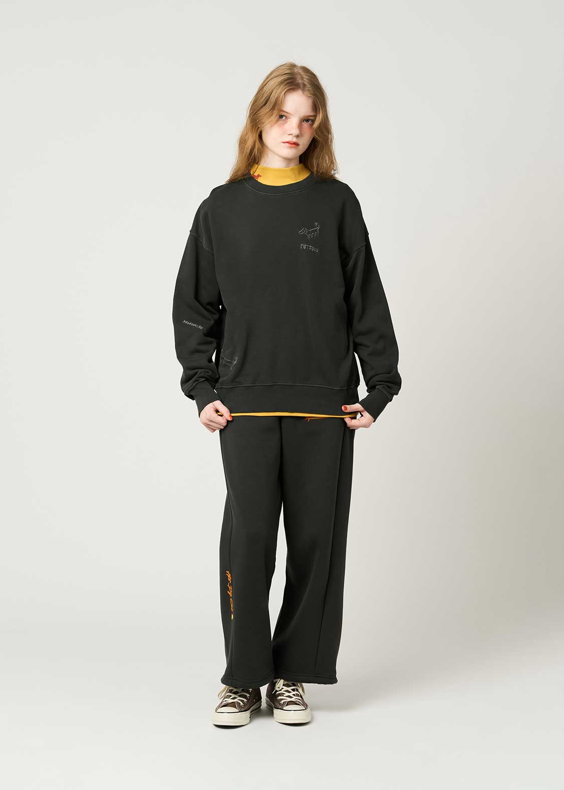 Nagasugiru Inu B | Pigment Fleece Sweatshirt