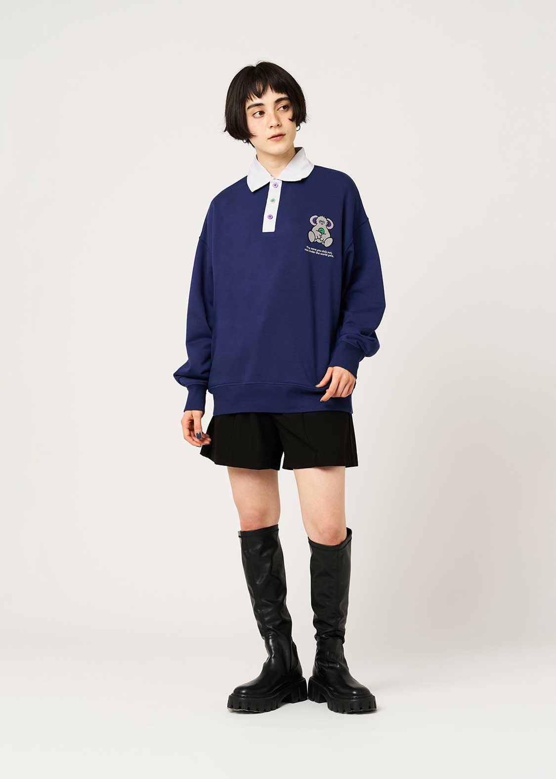 Lalakoko | Fleece-Lined Collared Sweatshirt
