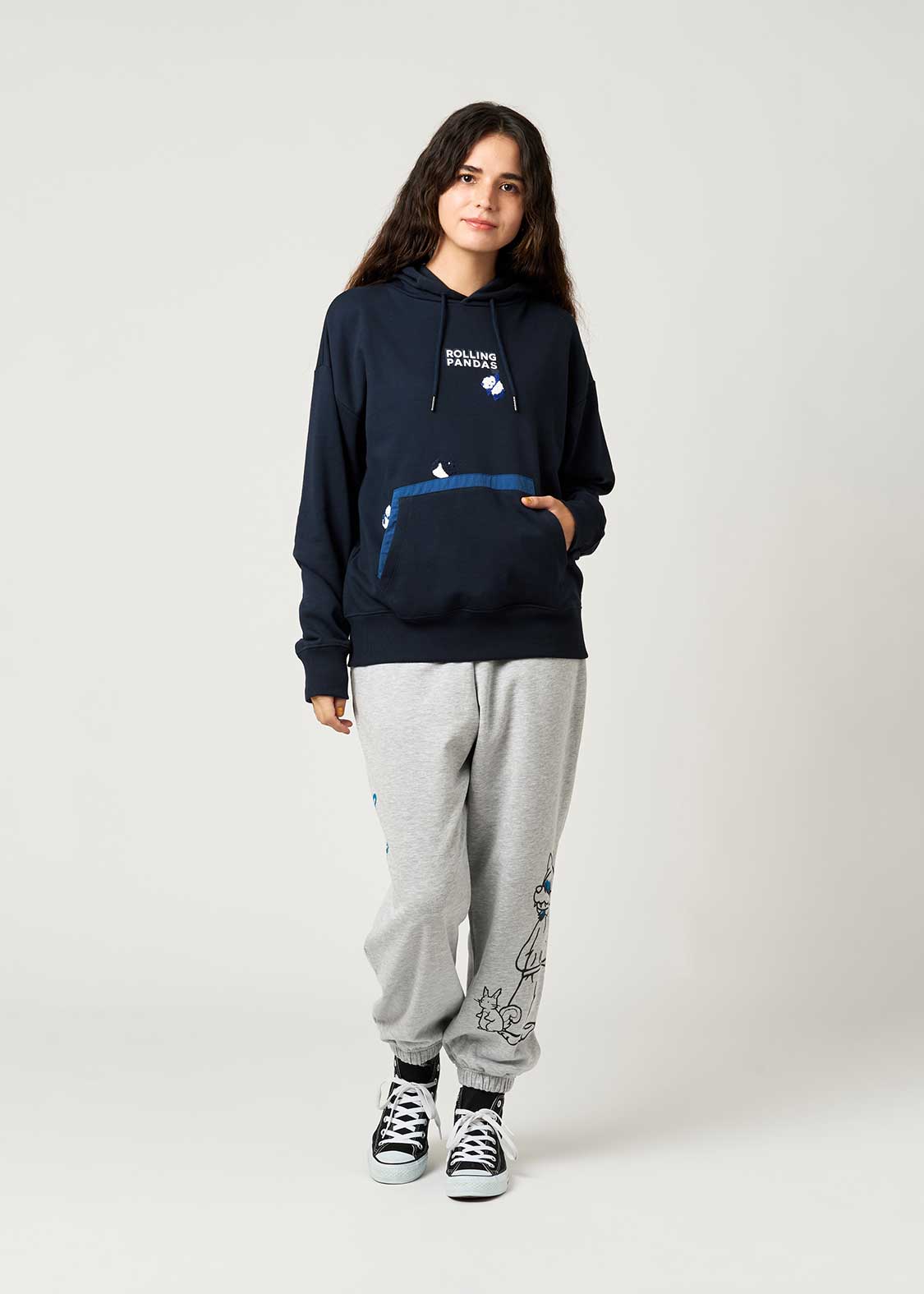 Rolling Pandas B | Fleece Hoodie