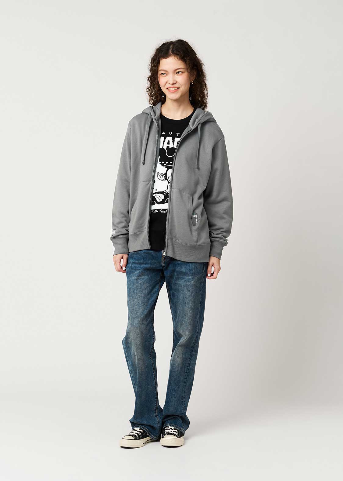 Neko Kaburi Beautiful Shadow B | Fleece Back Face Zip Hoodie