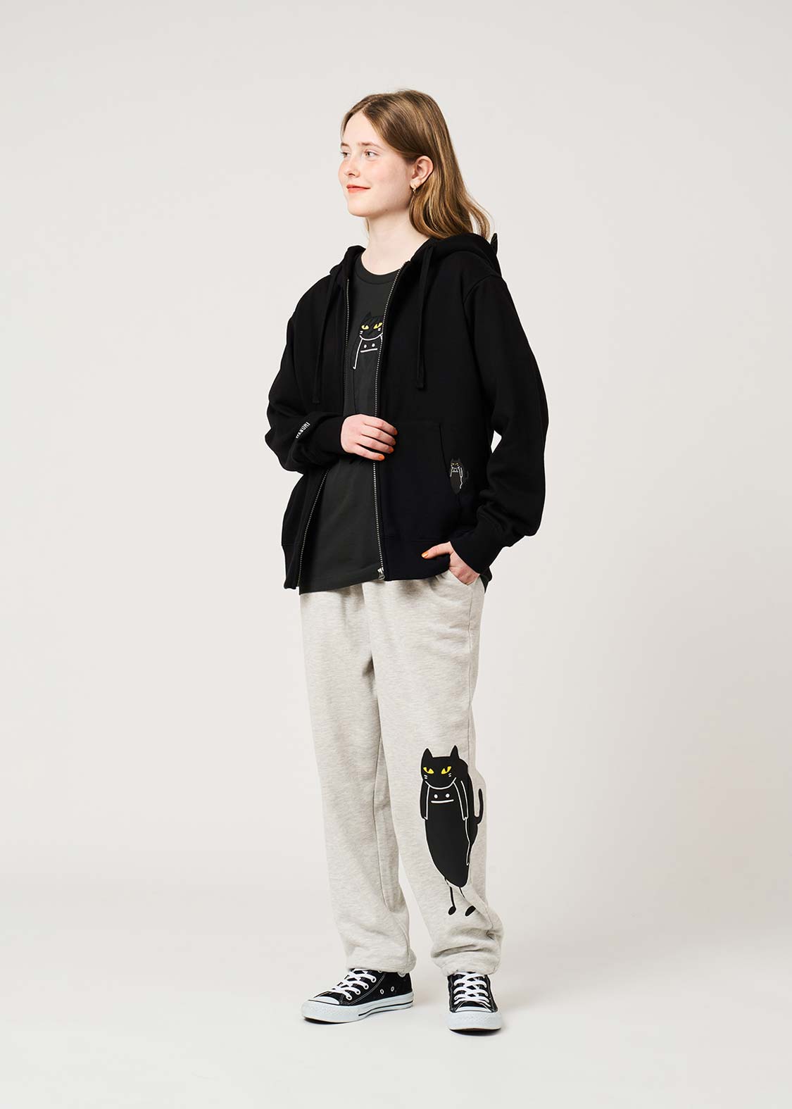 Neko Kaburi Beautiful Shadow C | Fleece Back Face Zip Hoodie