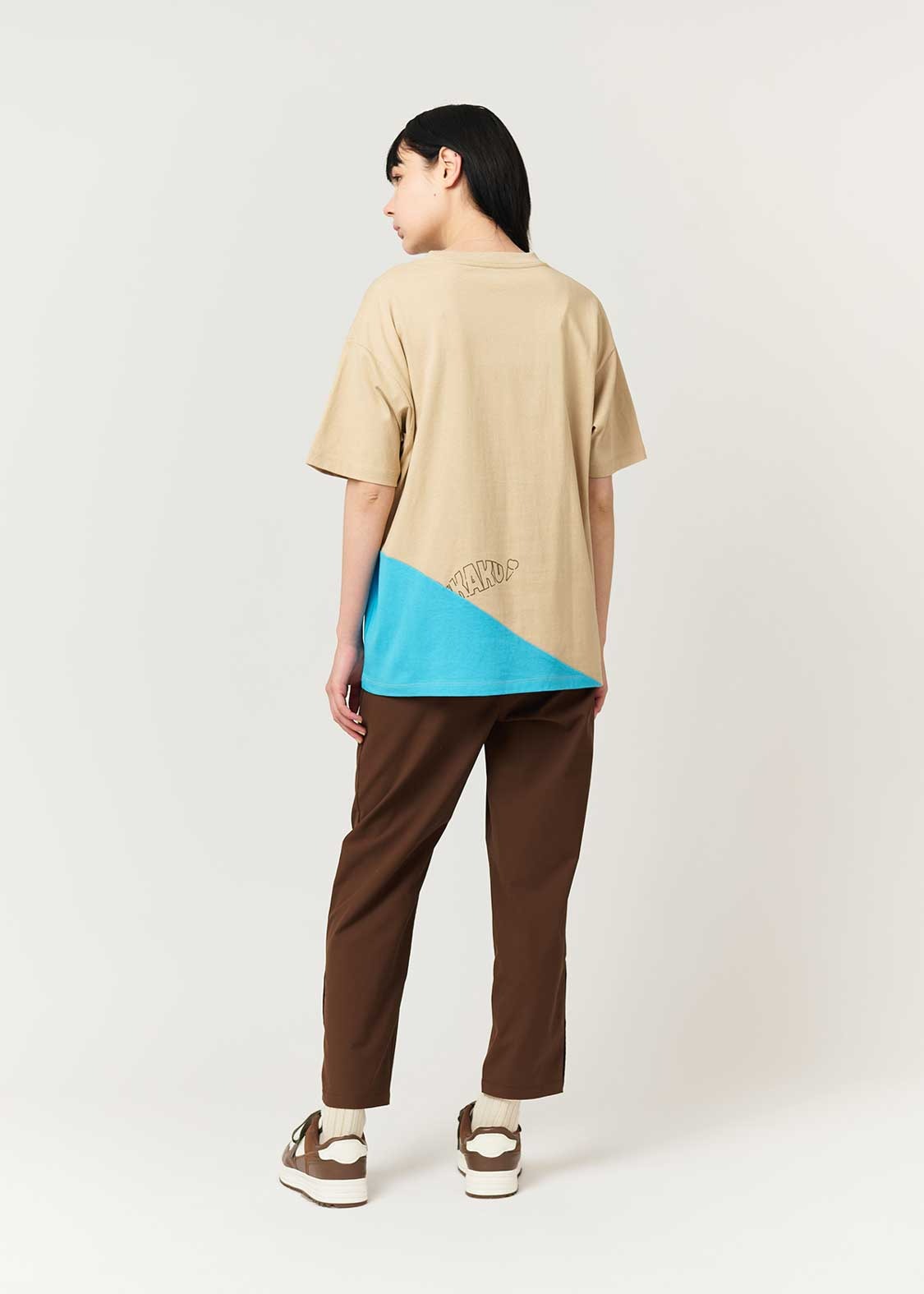 Sea Side Switching Big Silhouette Short Sleeve Tee (Ikaku Yummy Dance)