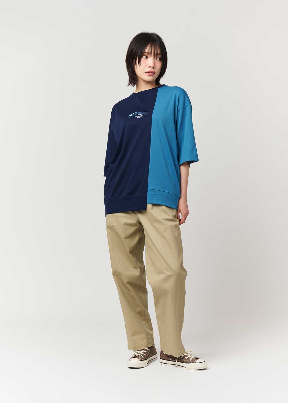 Hiesugirinu (Nagasugiru) | Big Silhouette T-Shirt With Switching