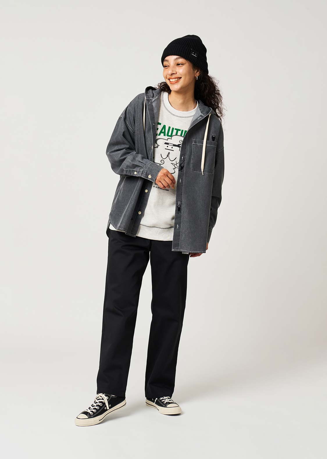 Beautiful Shadow Shinobi | Denim Big Hooded Shirt