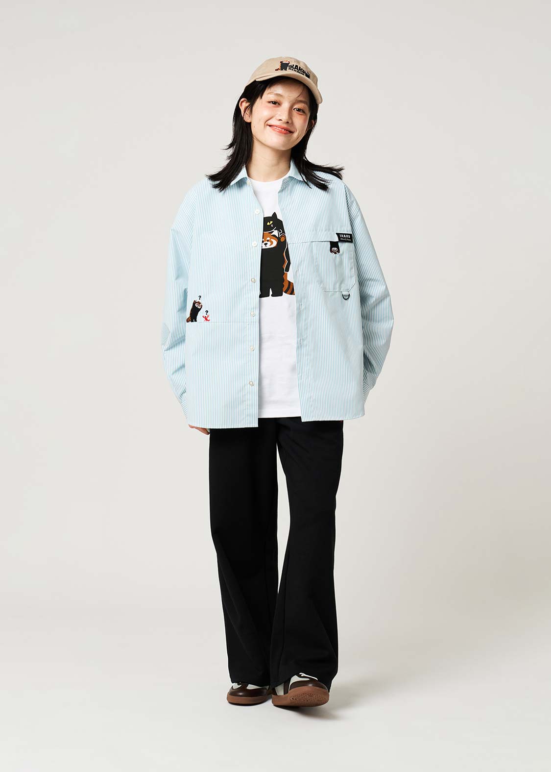 Ikaku Bikkuri Hatena | Loose-Fitting Shirt With Contrasting Stripes