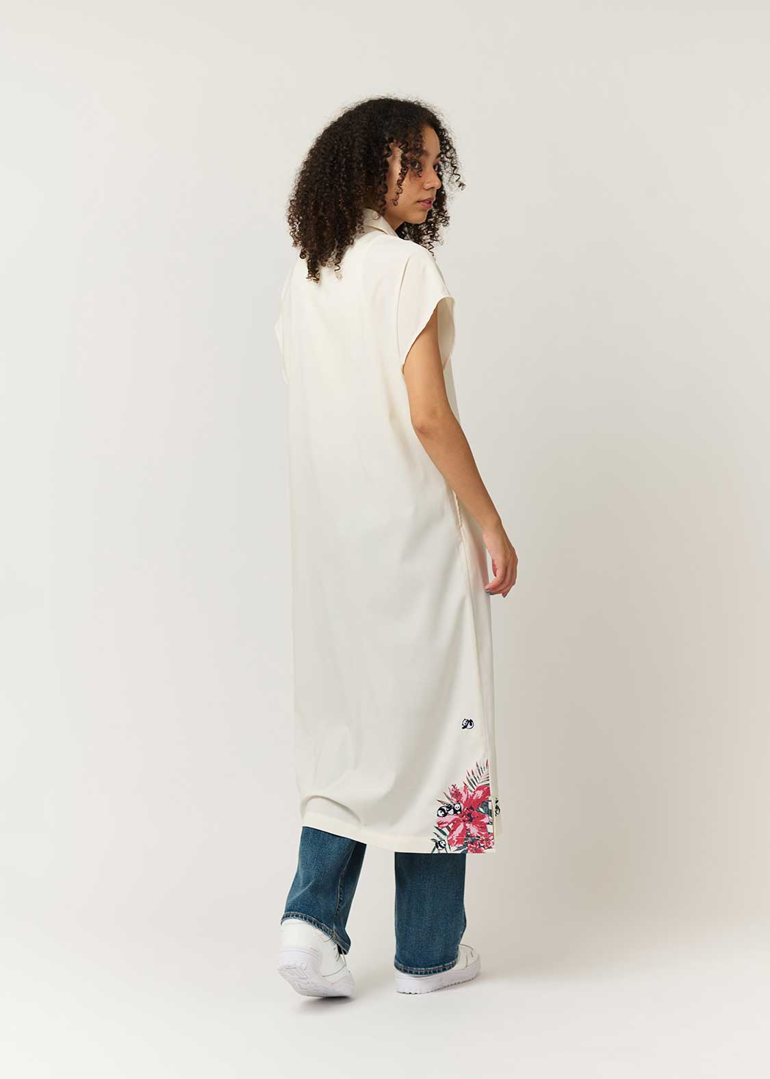 Rolling Pandas Hibiscus | Linen Touch Short Sleeve Shirt Dress