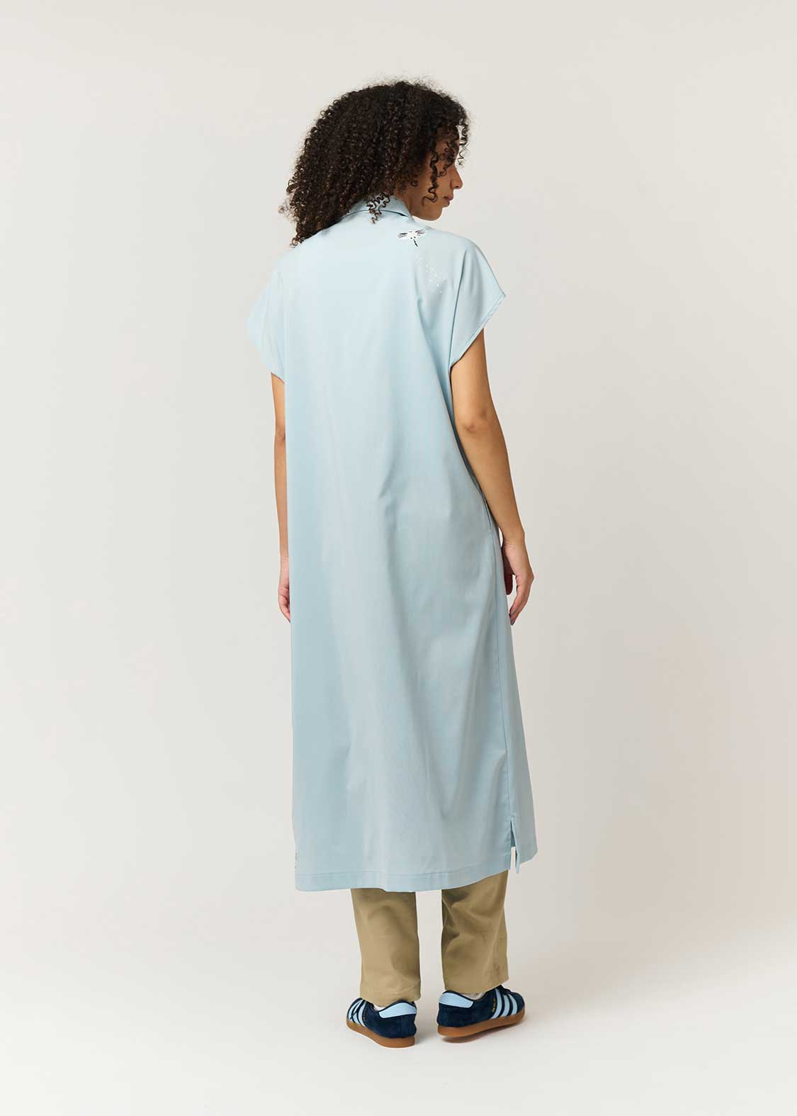 Shimaenaga | Linen Touch Short Sleeve Shirt Dress