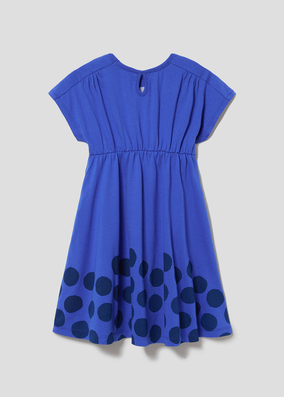 Waist Gather Short Sleeve One-Piece (Taro Gomi_Kingyo ga Nigeta Kingyosan Dots) - Baby