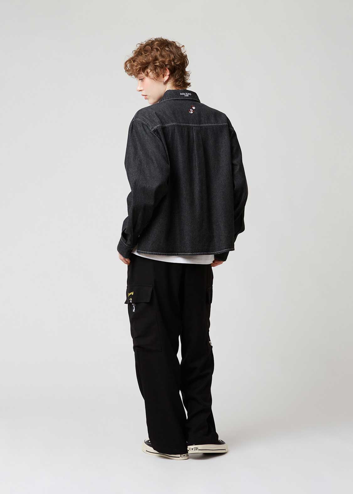 Rolling Pandas Tee | Cropped Denim Shirt