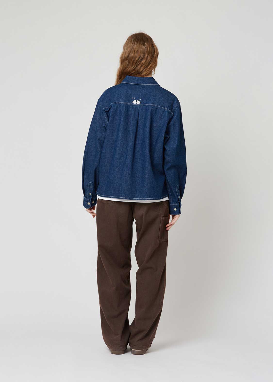 Shimaenaga | Cropped Denim Shirt