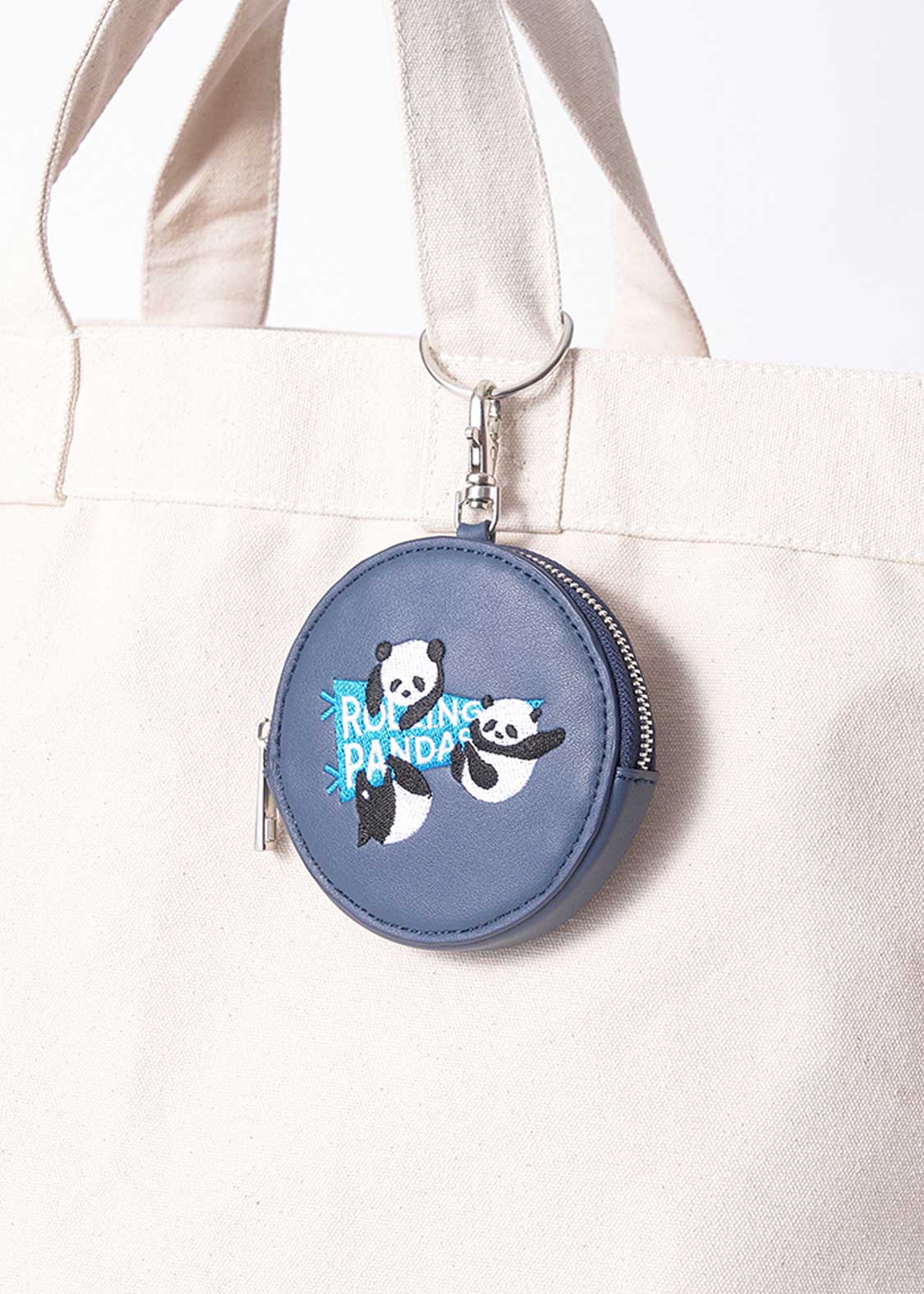 Rolling Pandas Pennant | Faux Leather Custom Circle Pouch