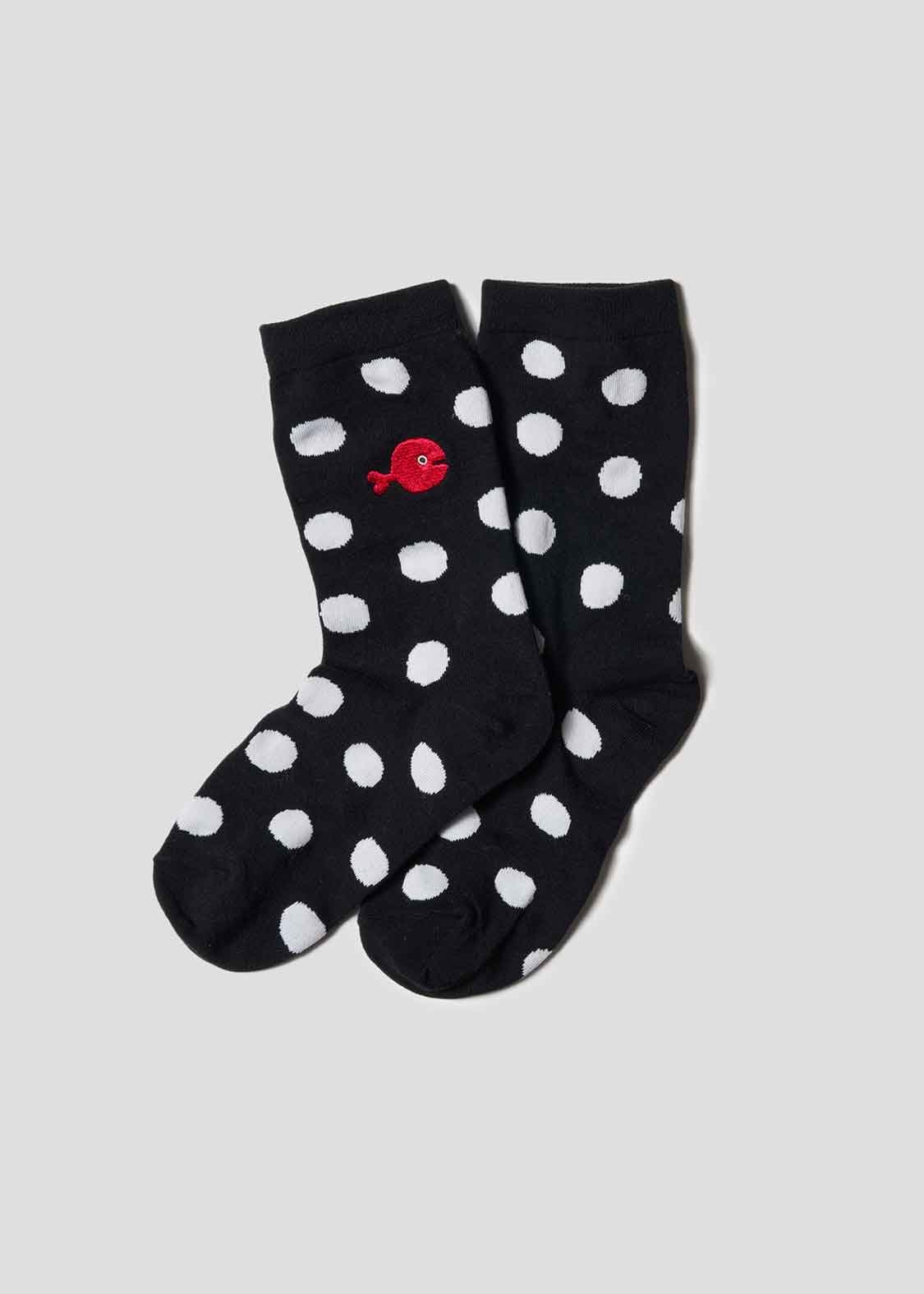 Taro Gomi Middle Socks (Taro Gomi_Kingyo ga Nigeta Dot)