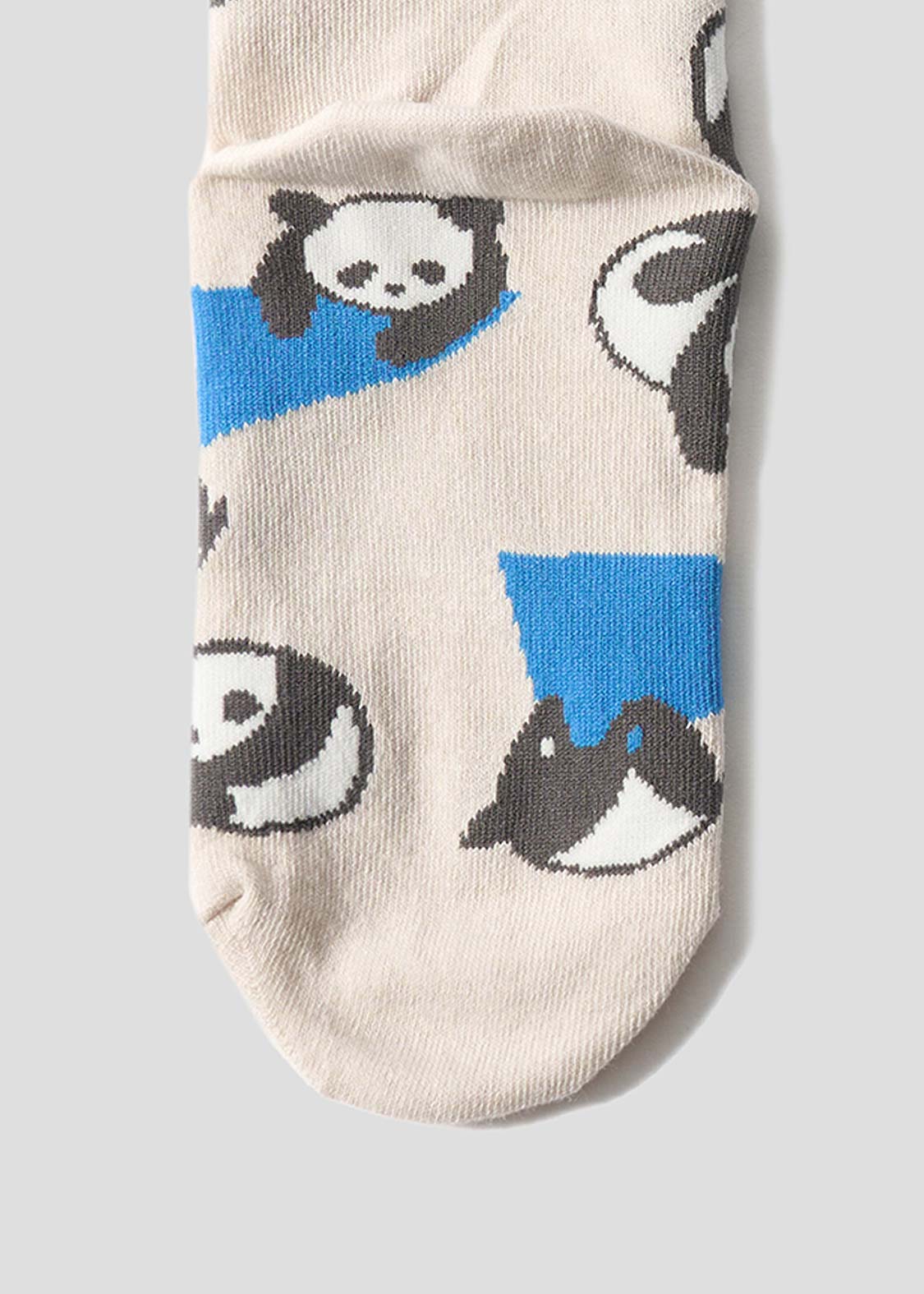Rolling Pandas Pennant | Linen Mid-Length Socks