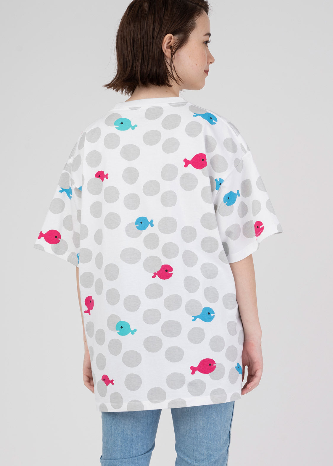 Taro Gomi Big Silhouette Short Sleeve Tee (Taro Gomi_Kingyo ga Nigeta Dot Pattern)