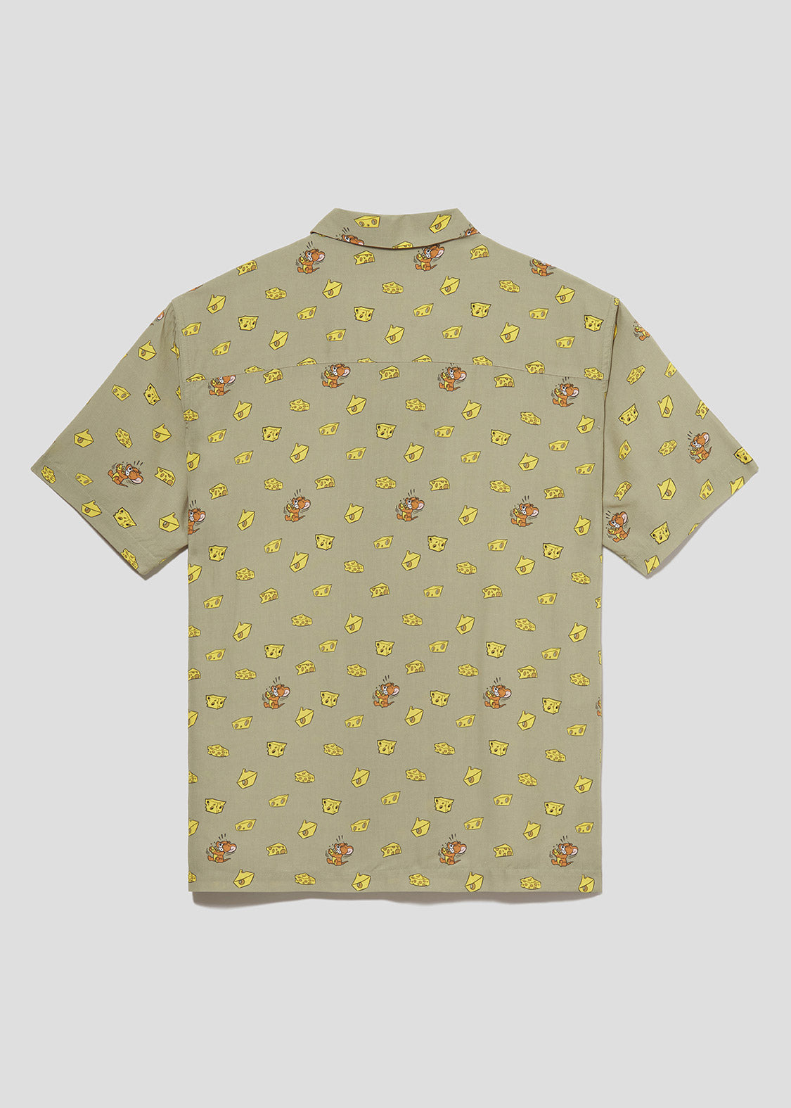 Tom and Jerry Open Collar Short Sleeve Shirt (Tom and Jerry_Cheese and Jerry Pattern)