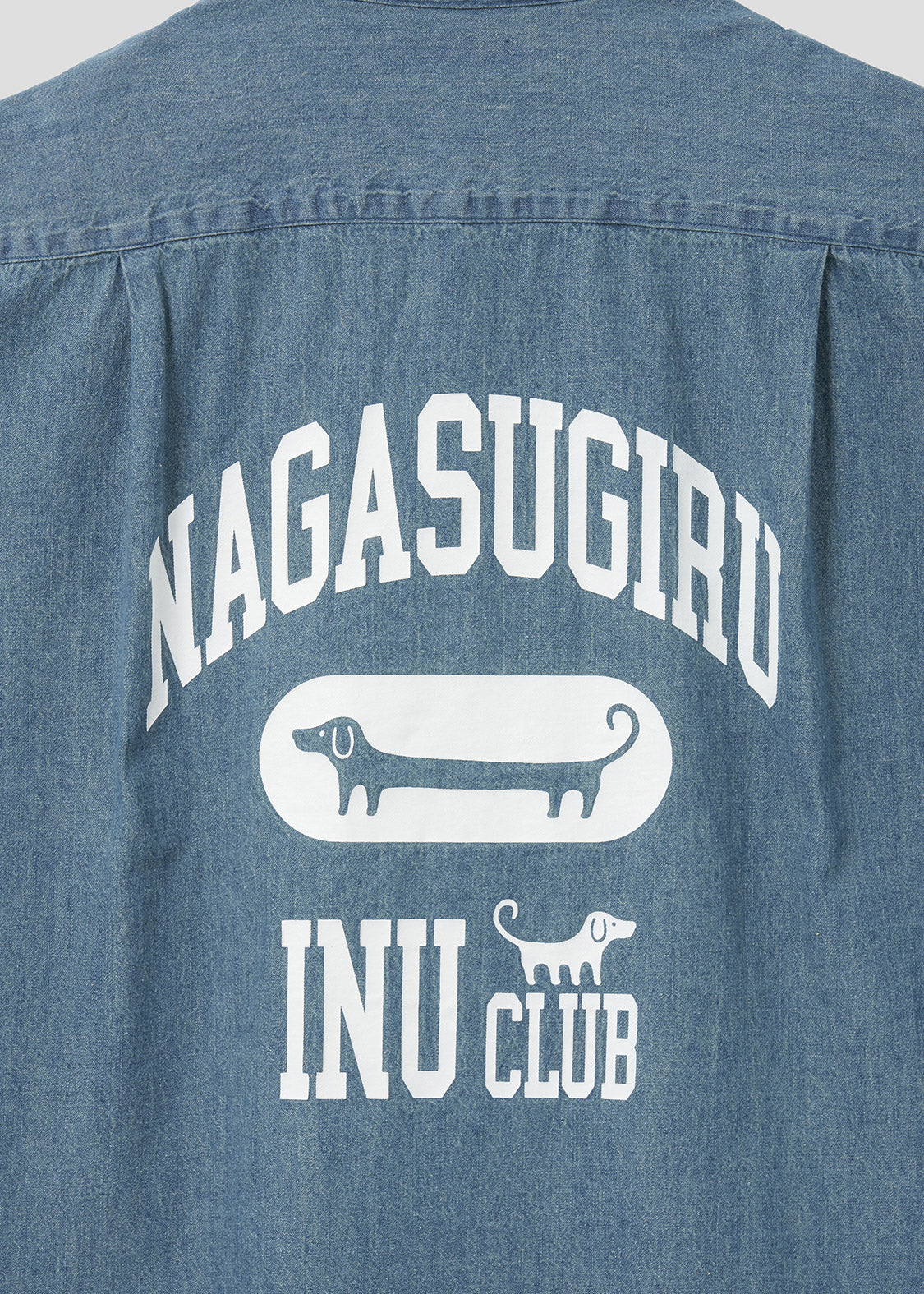 Indigo Loose Fit Long Sleeve Shirt (Collage of Nagasugiru Inu)