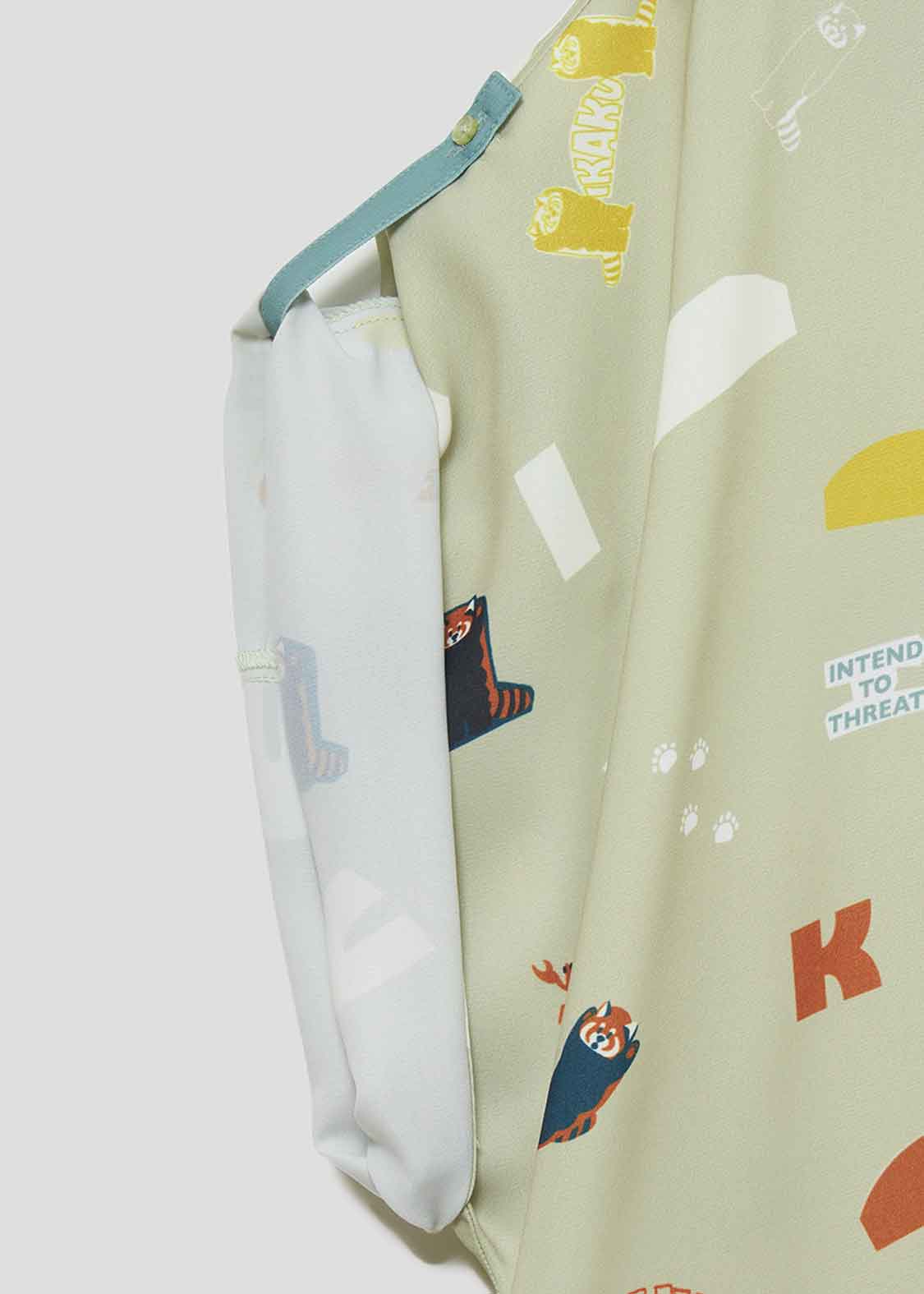 A-Line Dolman Sleeve Shirt One-Piece (Ikaku Collage)