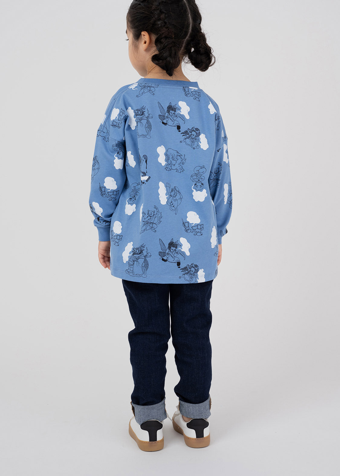 Ayako Ishiguro Drop Shoulder Long Sleeve Tee (Ayako Ishiguro_Contents Pattern) - Kids