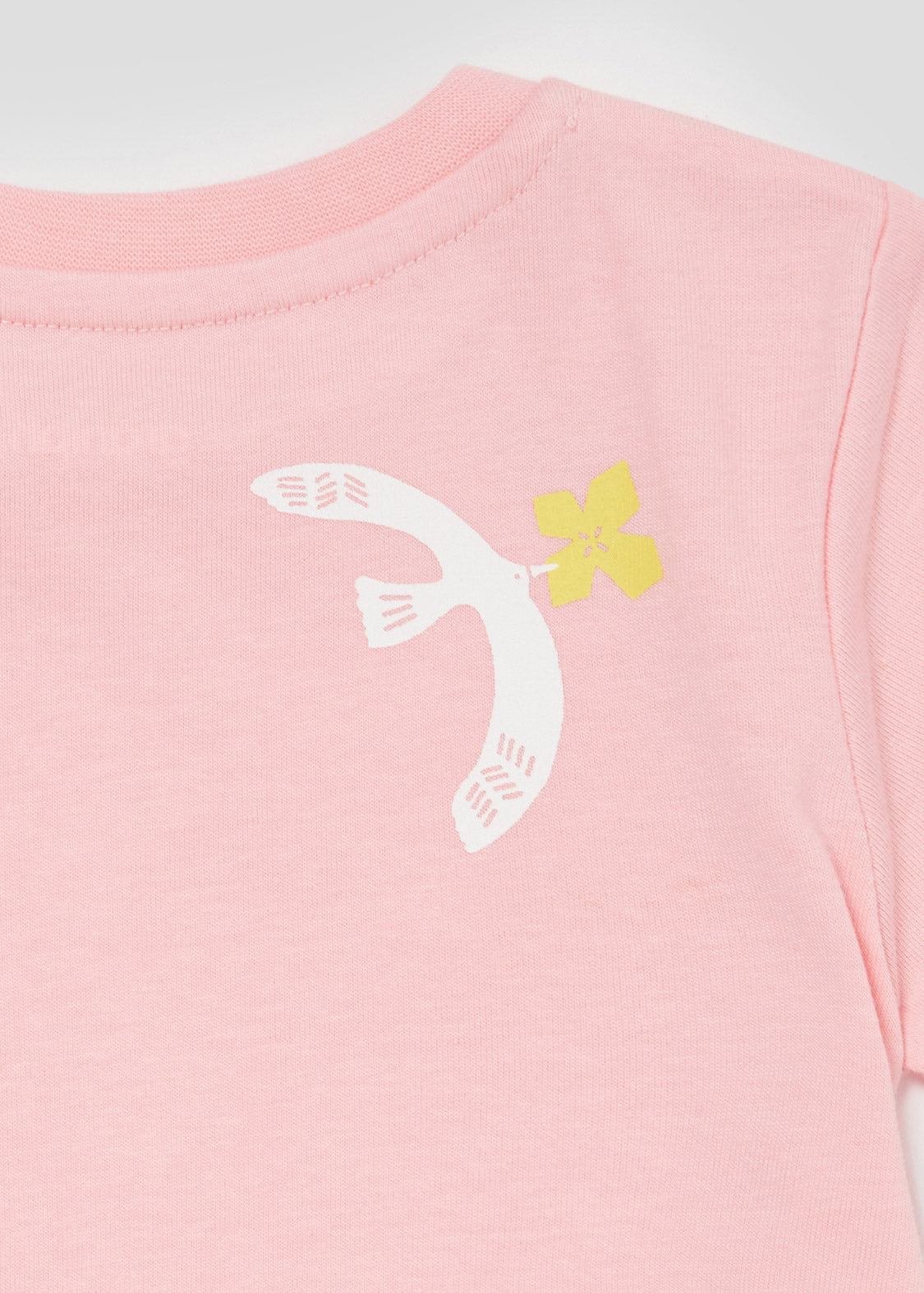 A Line Short Sleeve One-Piece  (Birds Taking Flowers) - Baby