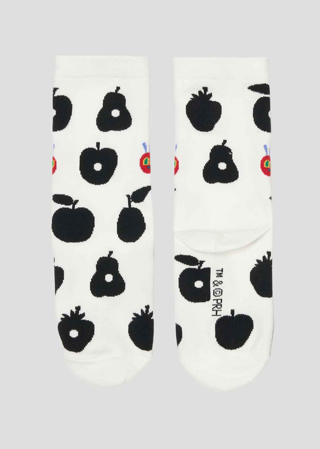 Eric Carle MIddle Socks (Eric Carle_Fruit Silhouette Pattern)