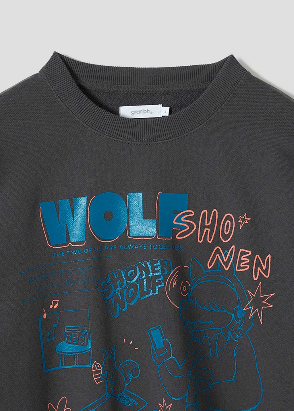 Shonen Wolf Line Art | Fleece Sweatshirt