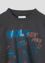 Shonen Wolf Line Art | Fleece Sweatshirt