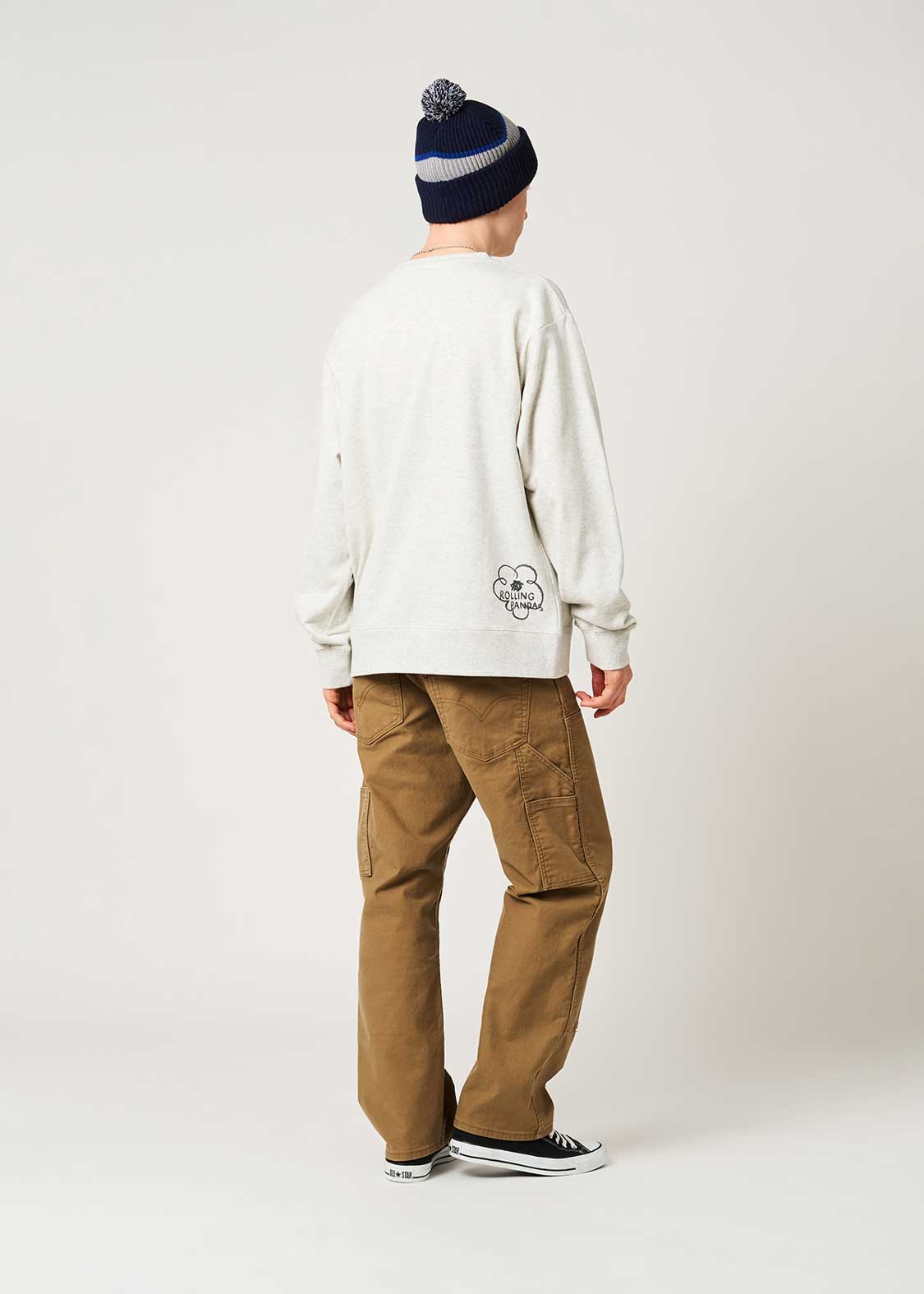 Rolling Pandas Flower Sketch | Fleece Sweatshirt