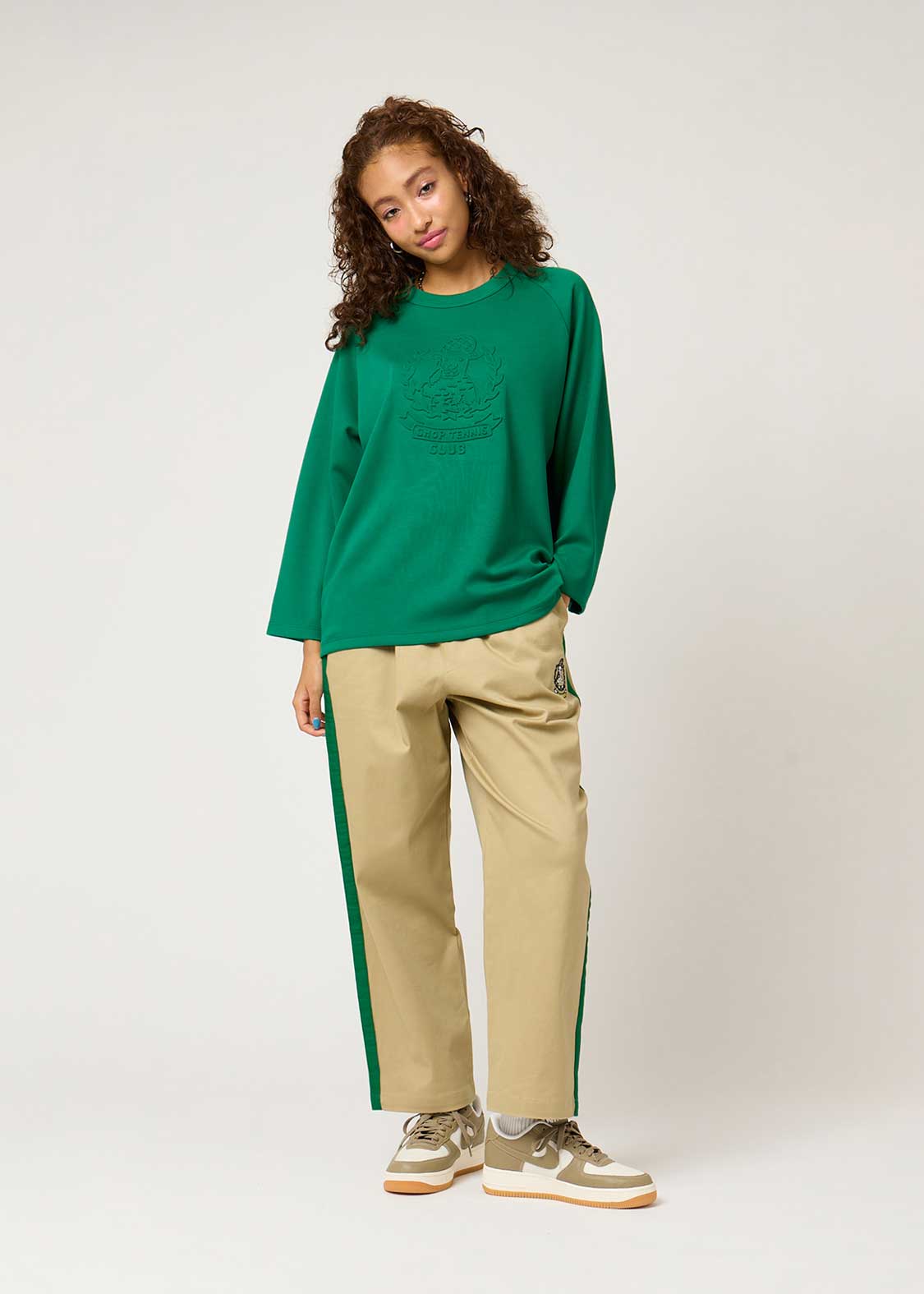 Ponte Embossed Cropped Sleeve Tee (Lamb Chop Tennis)