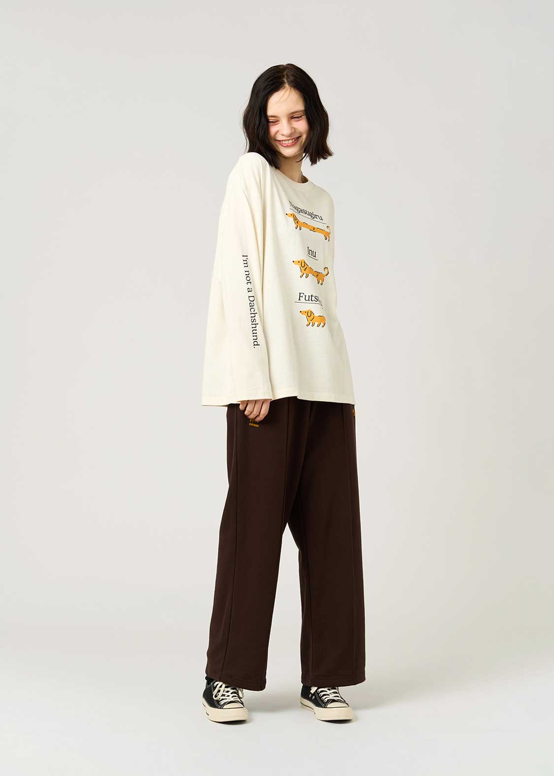 Painted Nagasugiru Inu | Oversized Long-Sleeved T-Shirt