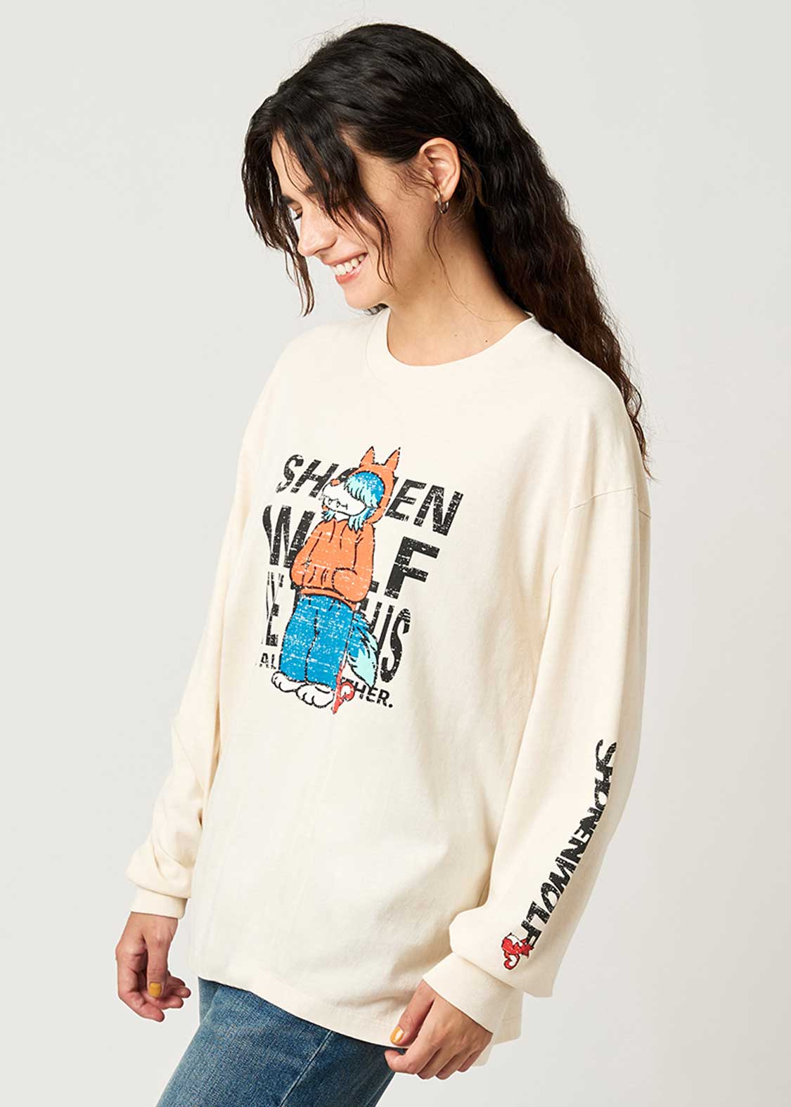Shonen Wolf A | Pigment Oversized Long Sleeve T-Shirt