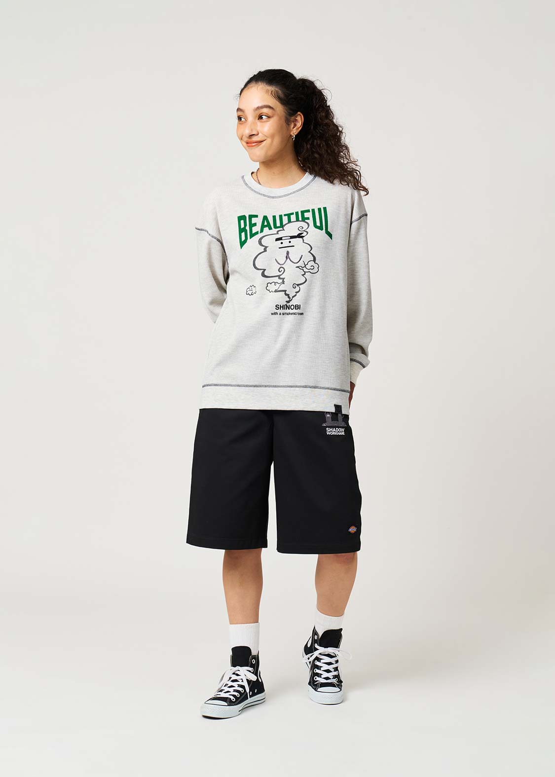 Beautiful Shadow Shinobi | Waffle Big Long Sleeve T-Shirt