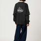 Nagasugiru Inu New York Time | Layered Oversized Long Sleeve T-Shirt