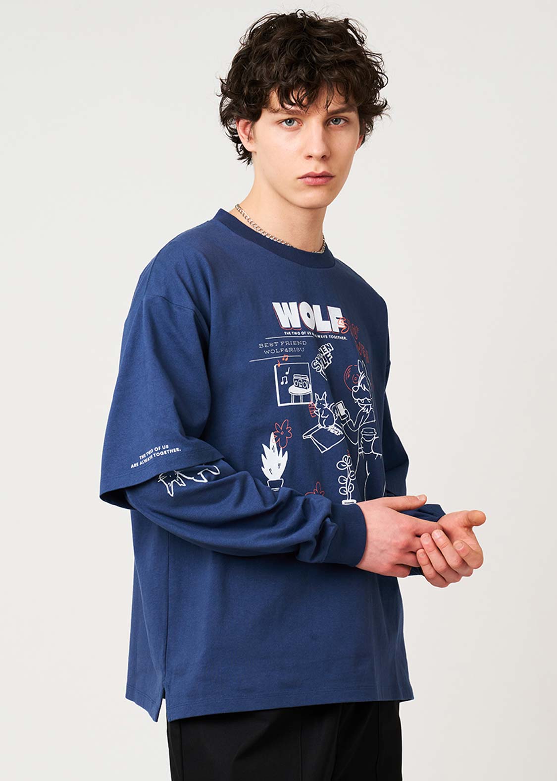 Shounen Wolf | Layered Big Long Sleeve T-Shirt