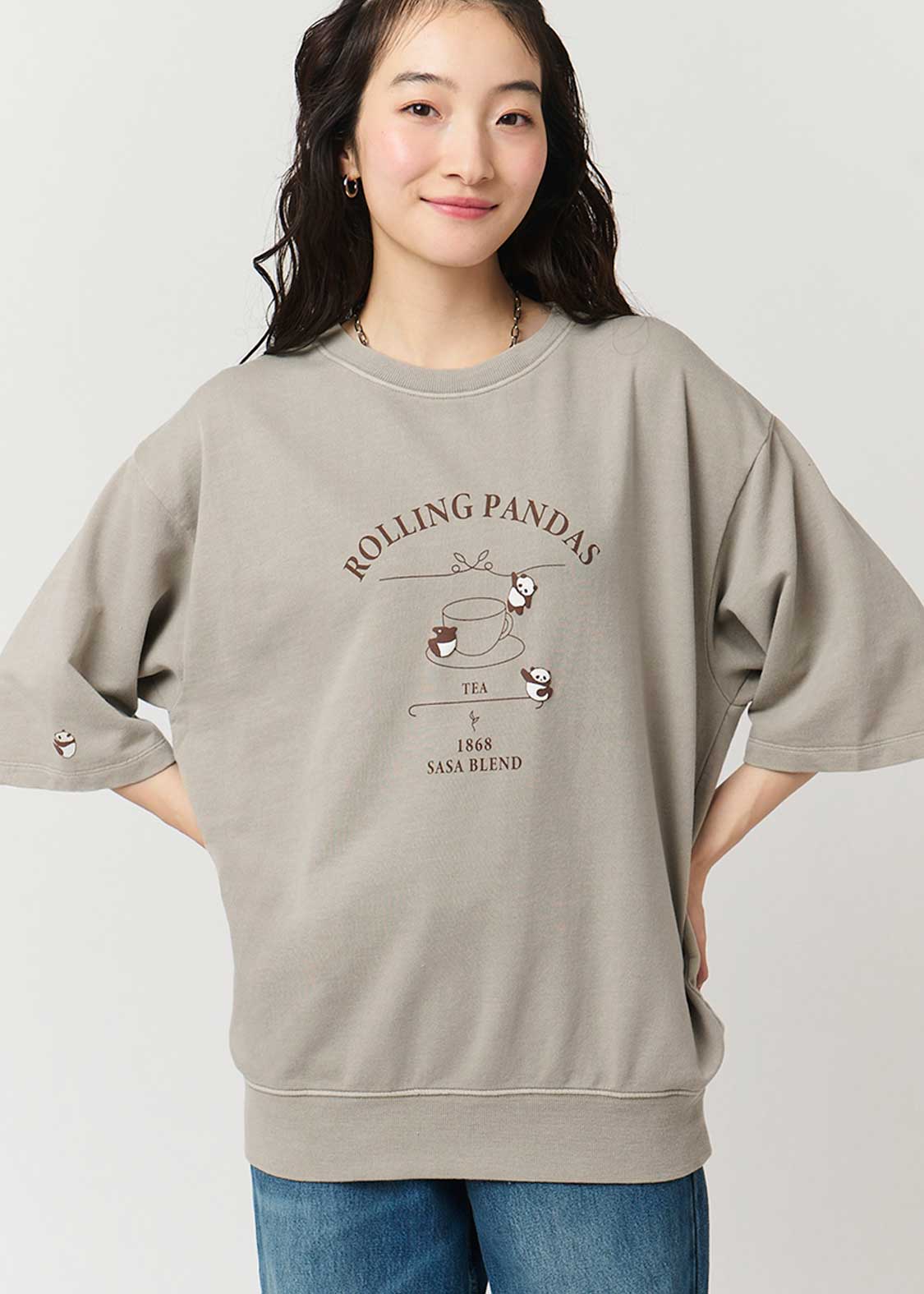 Rolling Pandas Tee | Pigment Short Sleeve Sweatshirt