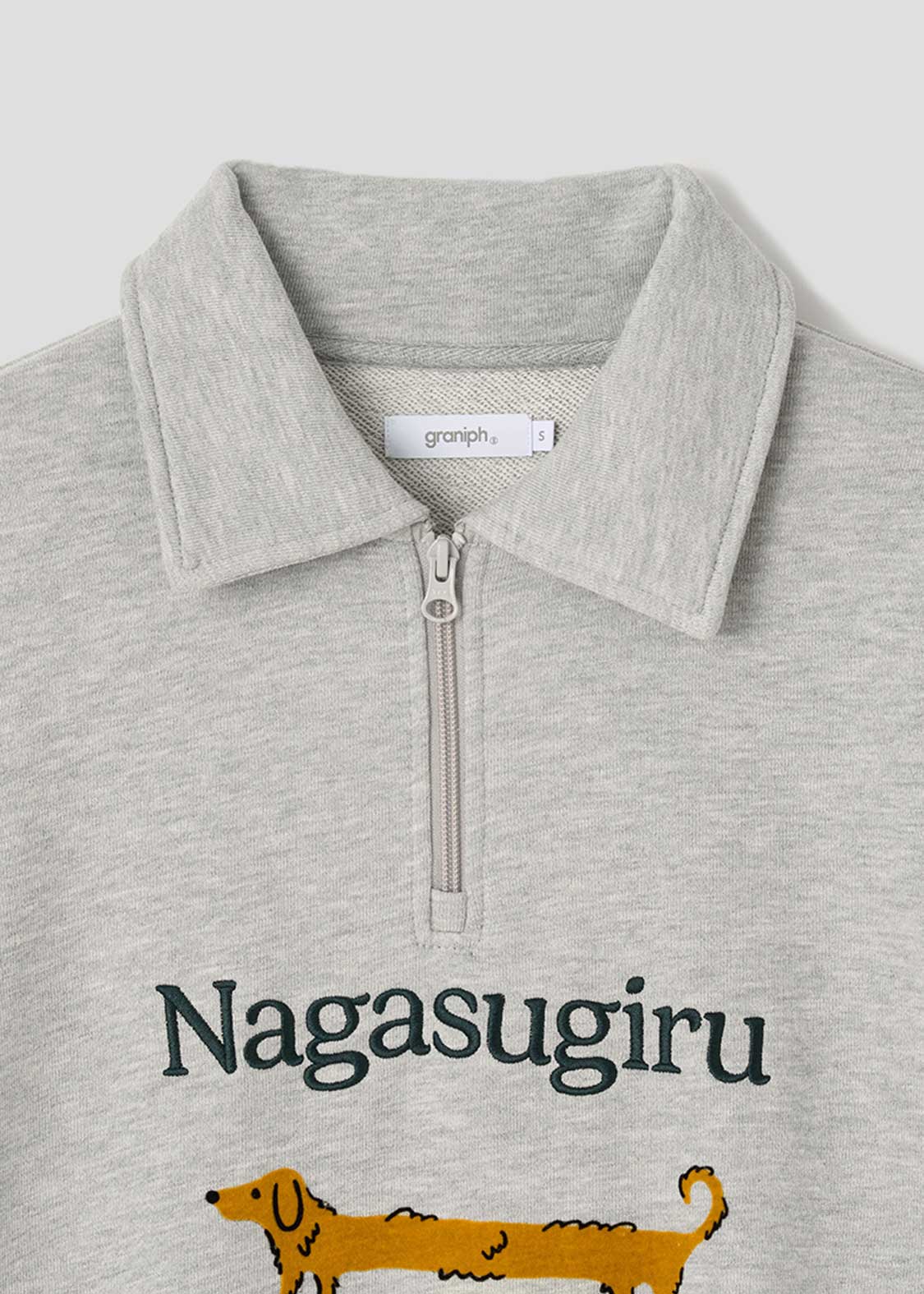 Painted Nagasugiru Inu | Half-Zip Sweatshirt