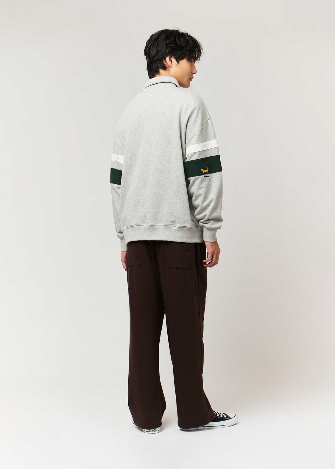 Painted Nagasugiru Inu | Half-Zip Sweatshirt