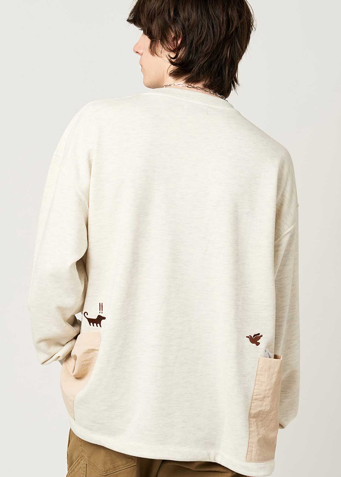 Nagasugiru Inu Ghost | Side Pocket Sweatshirt