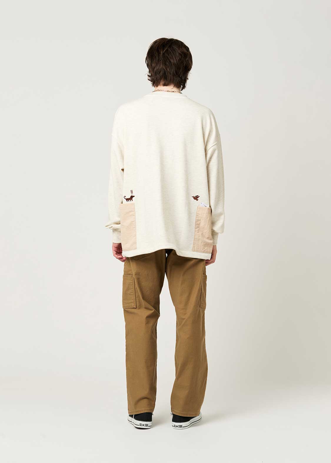 Nagasugiru Inu Ghost | Side Pocket Sweatshirt