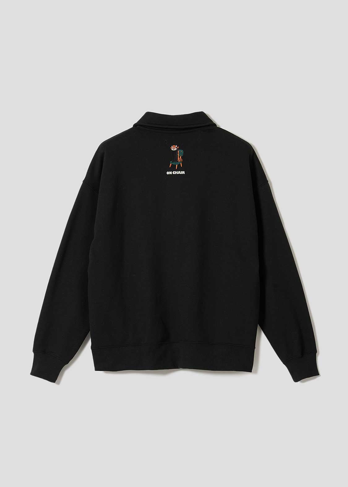 Ikaku Suwari B | Fluffy Fleece Collared Sweatshirt