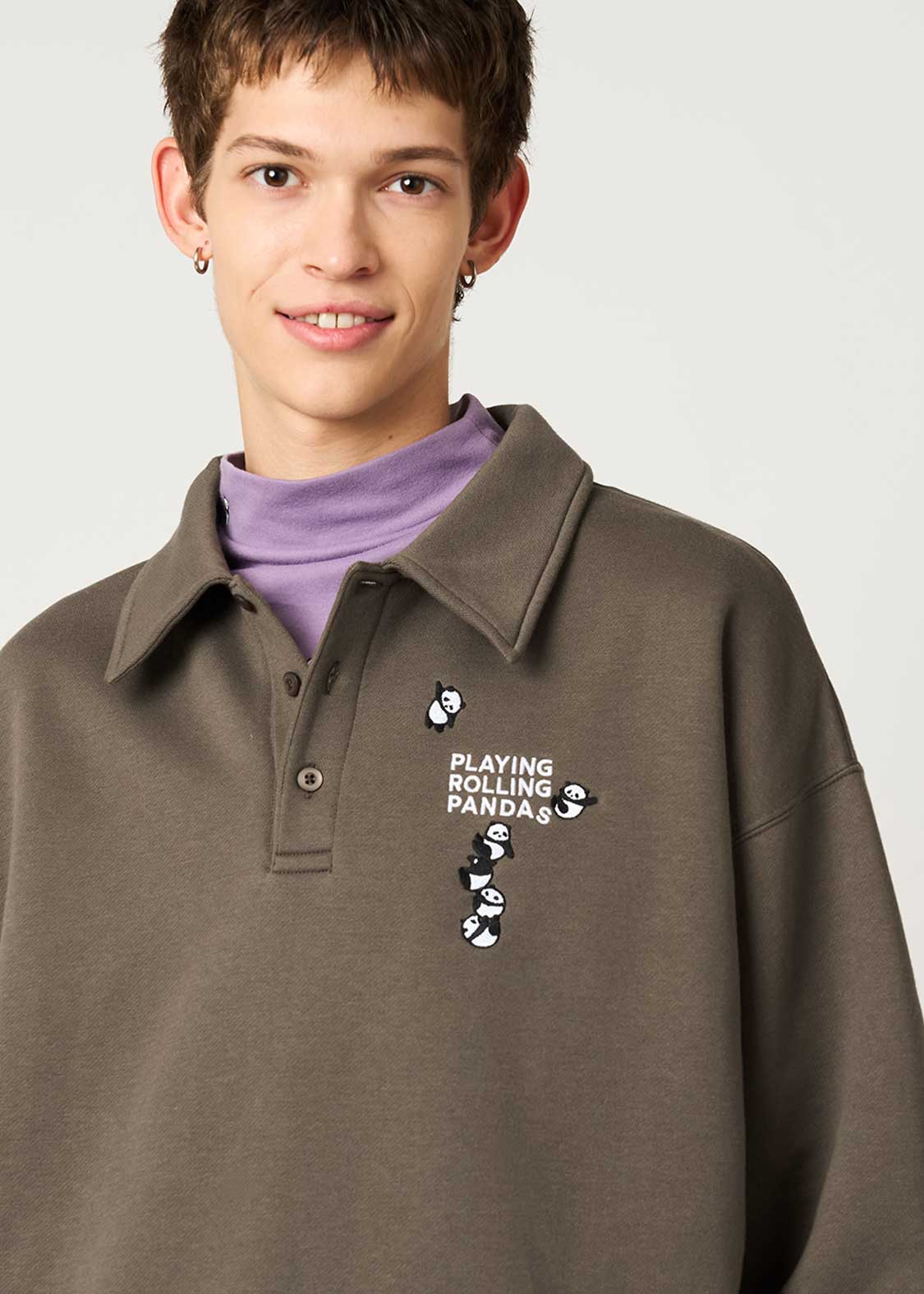 Rolling Pandas Kate | Fluffy Fleece Collared Sweatshirt