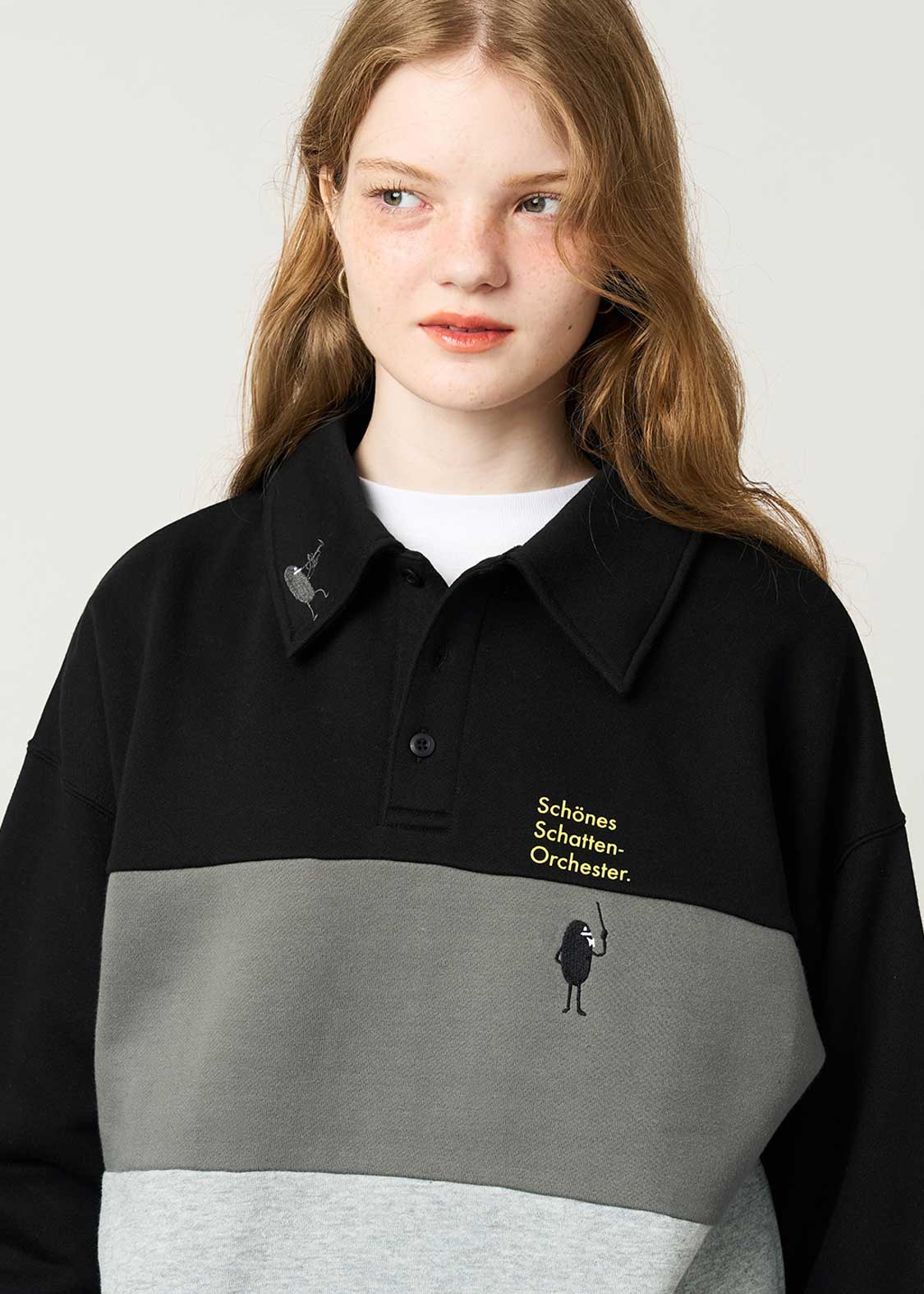 Beautiful Shadow Orchestra | Fuwakimo Fleece Collared Sweatshirt