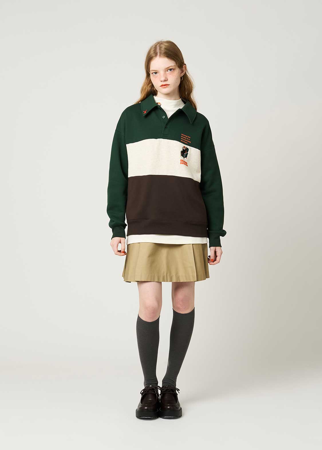 Ikaku Suwari | Fluffy Fleece Collared Sweatshirt