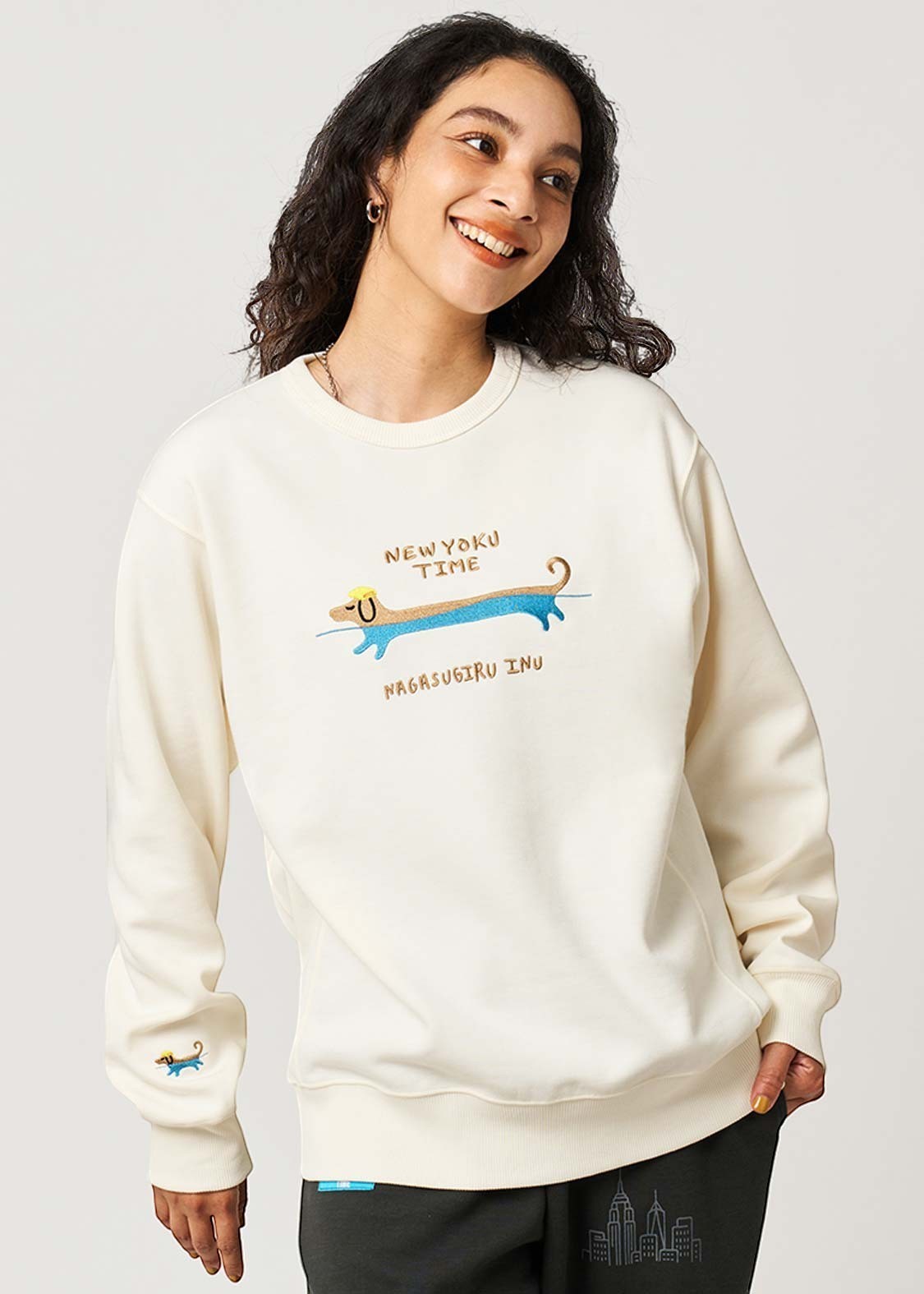 Nagasugiru Inu New York Time | Cardboard Sweatshirt