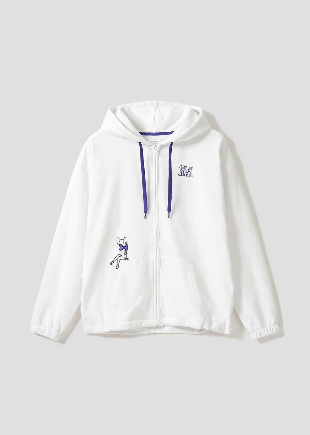 Tom and Jerry Drawstring Long Sleeve Zip Parka (Tom and Jerry_Toodles eyes)