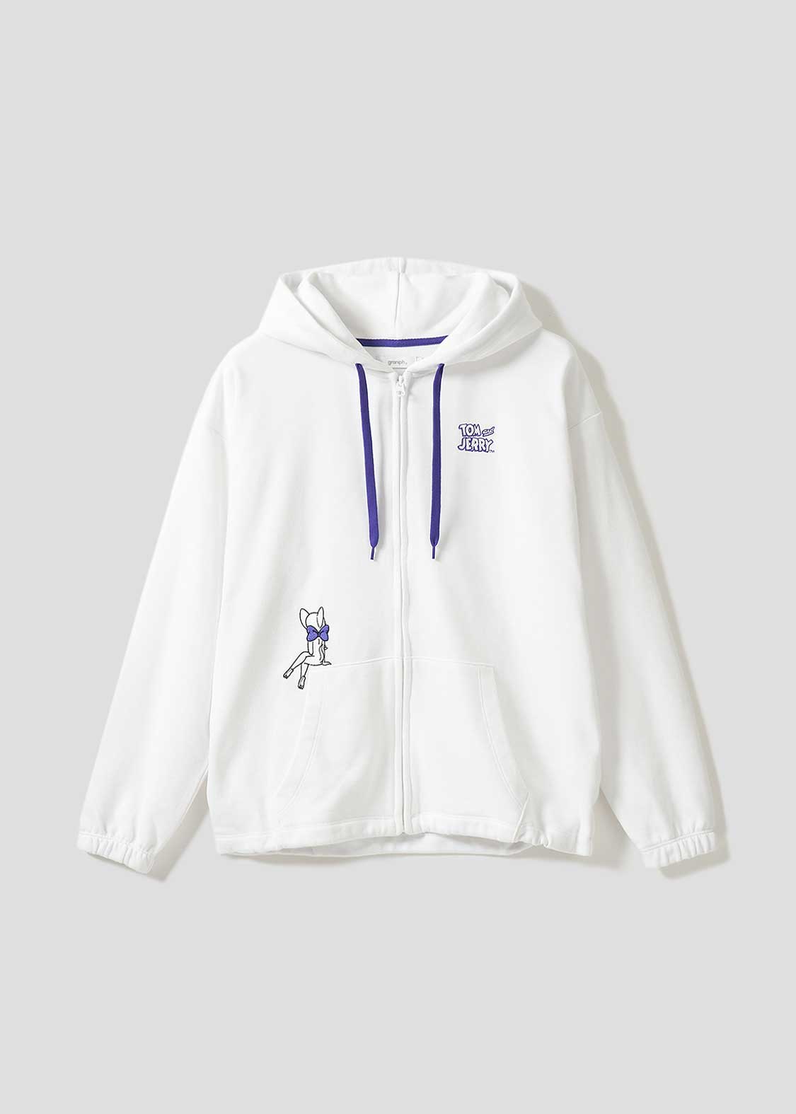 Tom and Jerry Drawstring Long Sleeve Zip Parka (Tom and Jerry_Toodles eyes)
