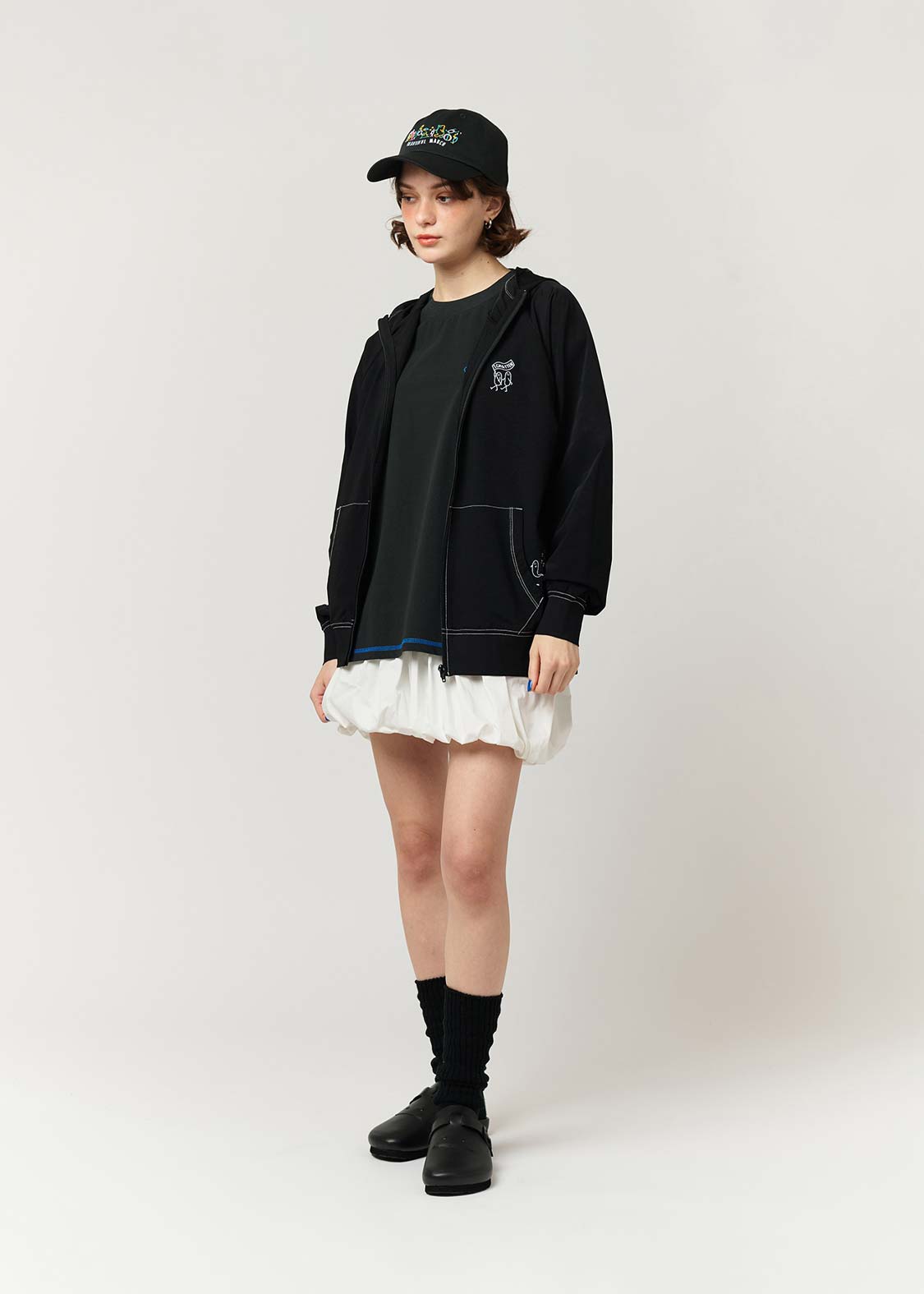 Multifunction Color Stitch Long Sleeve Zip Parka (Beautiful Shadow March)