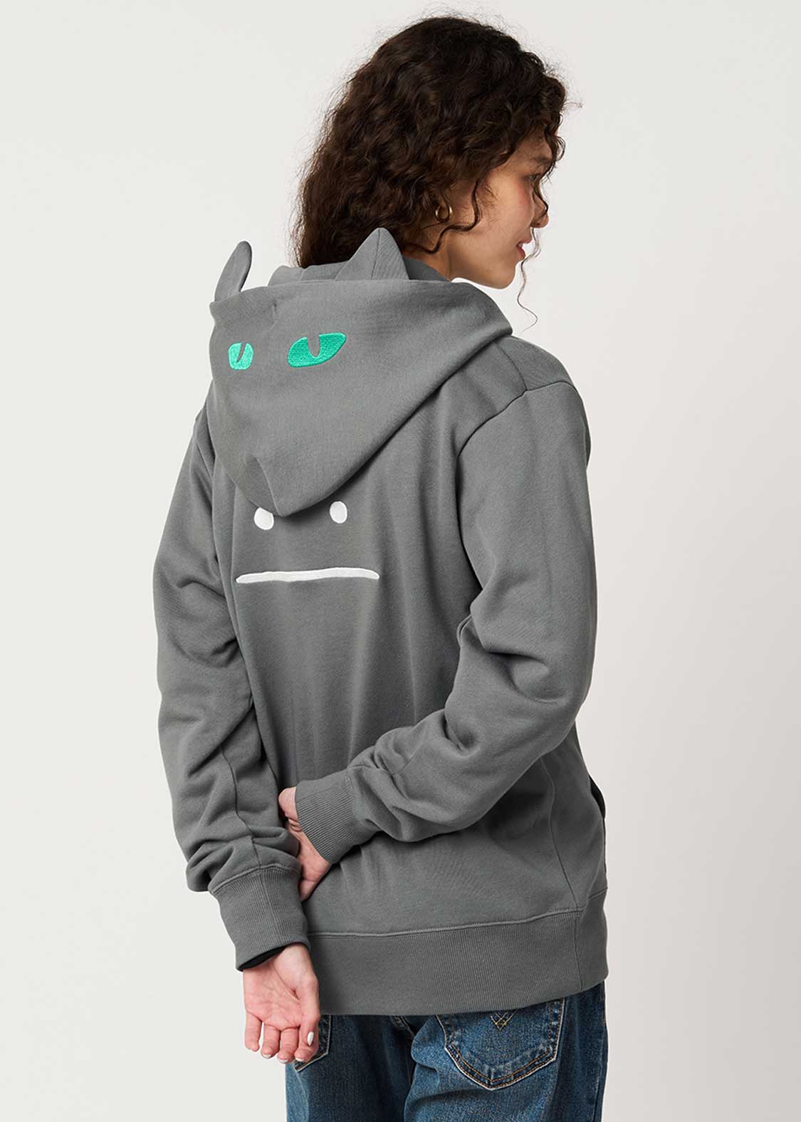 Neko Kaburi Beautiful Shadow B | Fleece Back Face Zip Hoodie