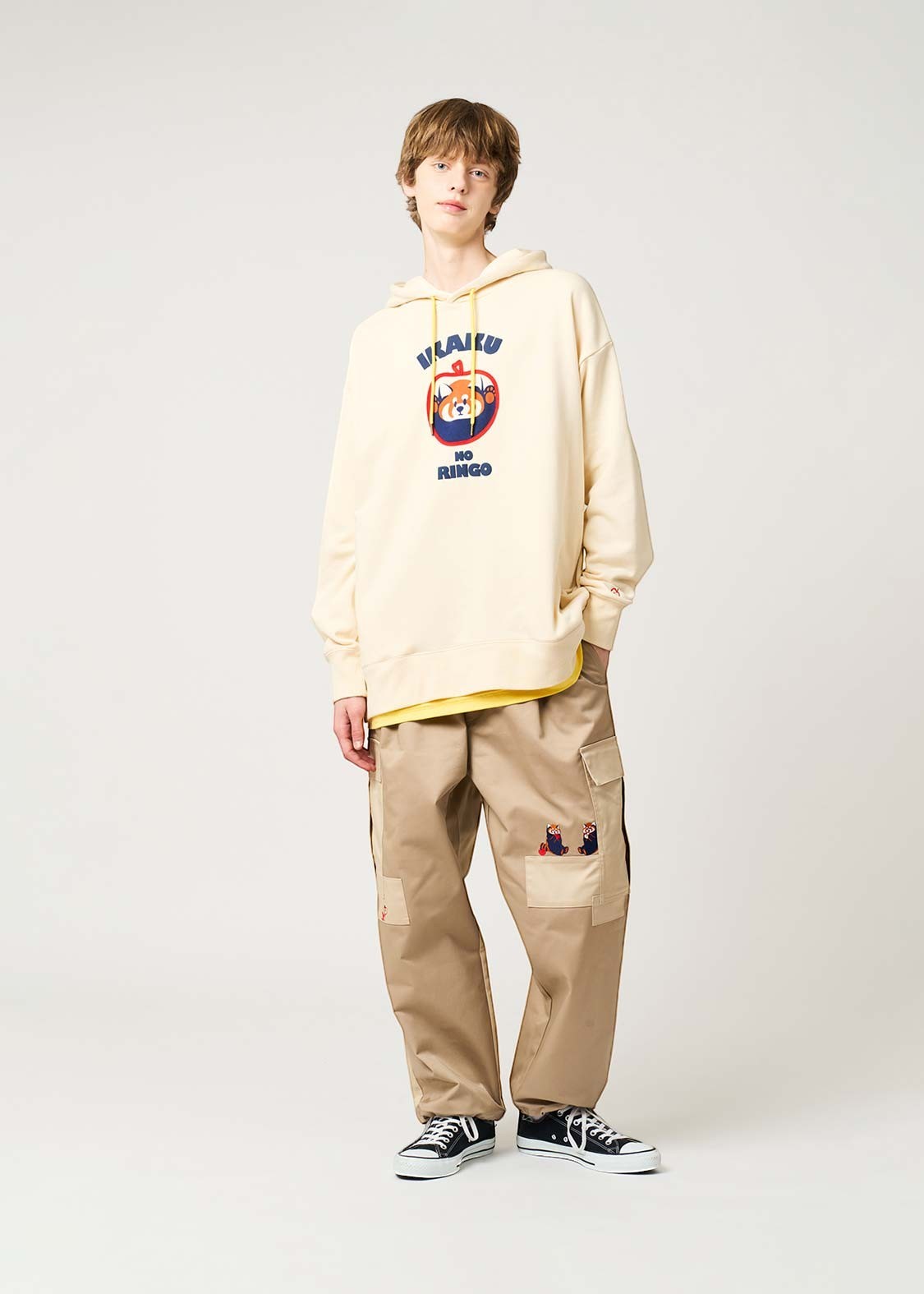 Ikaku Noringo A | Layered Fleece Big Hoodie